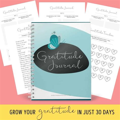 30 Day Gratitude Journal [Printable PDF] - Bubbling Brook