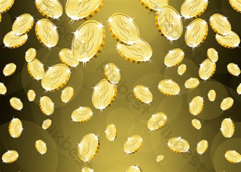 Coins Falling Gold Light Effect Background Scattered | PSD Free ...