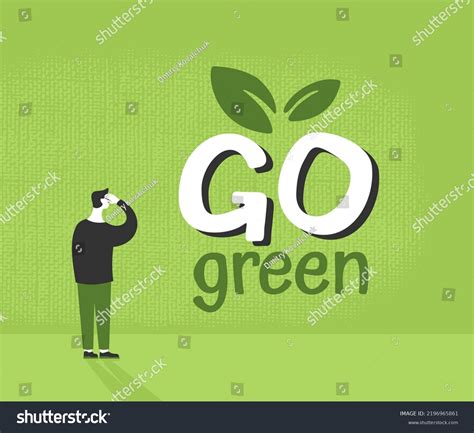 Go Green Motivation Poster Slogan Textured Stock Vector (Royalty Free ...