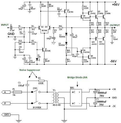 W Power Amplifier Using Transistor Amplifier Circuit Design