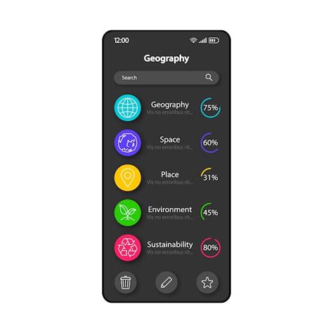 Modèle Vectoriel D interface De Smartphone D étude De Géographie