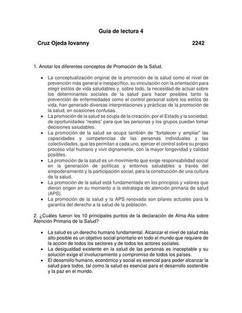 Gu A De Lectura Metodolog A Para La Implementaci N De Promoci N De La