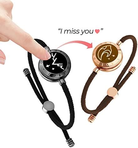 Totwoo Long Distance Touch Bracelets For Couples Light Up Vibrate Long