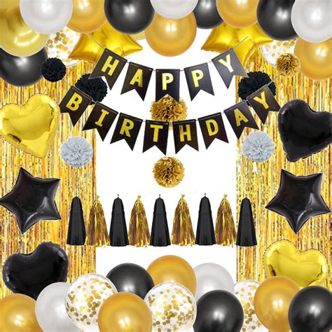 Buy Finypa Gold And Black Birthday Decorations For Men Adults Birthday