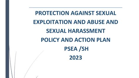 Protection Against Sexual Exploitation And Abuse And Sexual Harassment