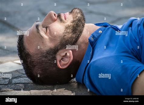 Unconscious Guy After Heart Attack In The Outdoor Stock Photo Alamy