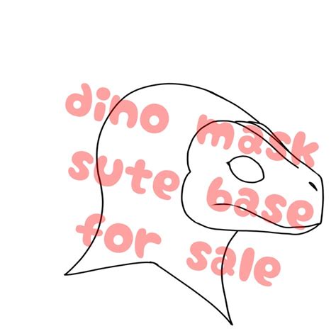 Dino Mask Line Art Base Etsy