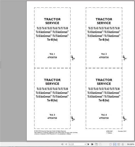 New Holland Tractor T6 125 T6 145 T6 155 T6 165 T6 175 T6 180 Repair Manual