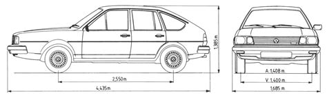 1980 Volkswagen Passat Ii B2 Hatchback Blueprints Free Outlines