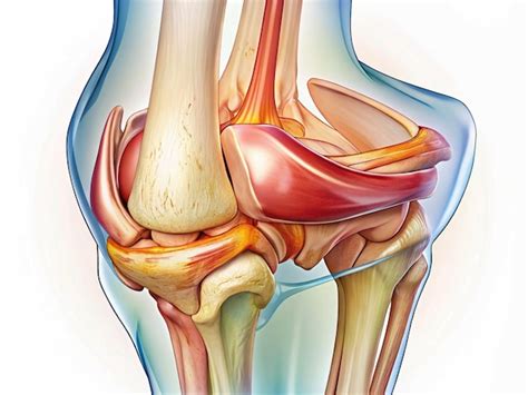 Anatomia da articulação do joelho humano ligamentos Vetor Premium