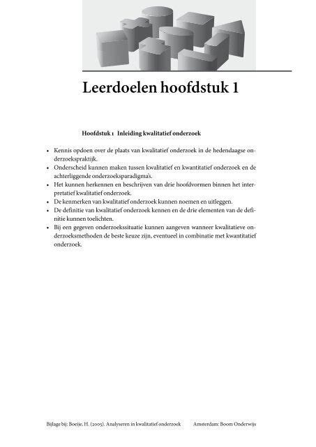 Leerdoelen Per Hoofdstuk Analyseren In Kwalitatief Onderzoek