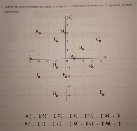 Solved Il Indica Las Coordenadas De Cada Uno De Los Puntos