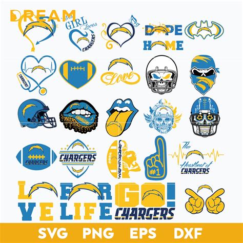 Los Angeles Chargers Bundle Svg Chargers Bundle Svg Sport Svg Nfl S