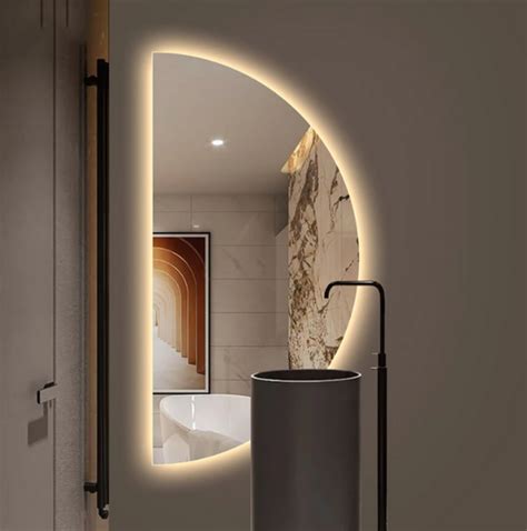 Mi Mirror Elegance Luxury Half Moon Glow Semi Circle Backlit Wall