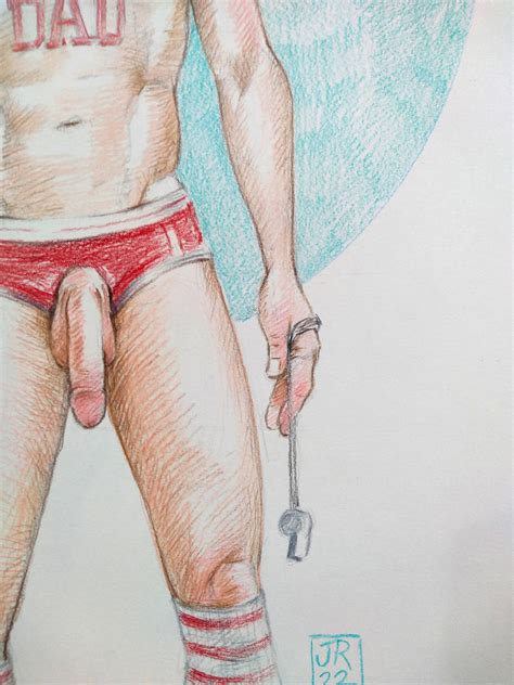 Male Nude In Red Underwear And Cap A Sexy Man Coach Naked Etsy Portugal