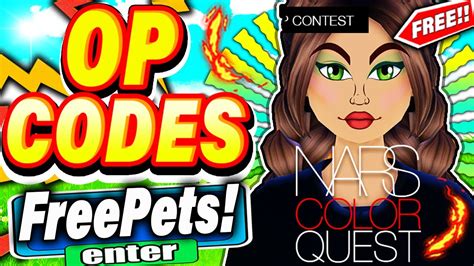 NEW ALL WORKING CODES FOR NARS COLOR QUEST 2022 ROBLOX NARS COLOR