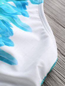 High Neck String Bikini Set In WHITE AND GREEN ZAFUL