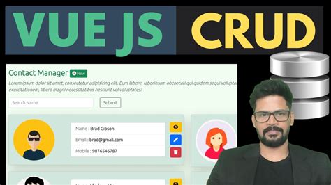 Vue Js Crud Vue Js Contacts Manager Vue Js Tutorial Youtube