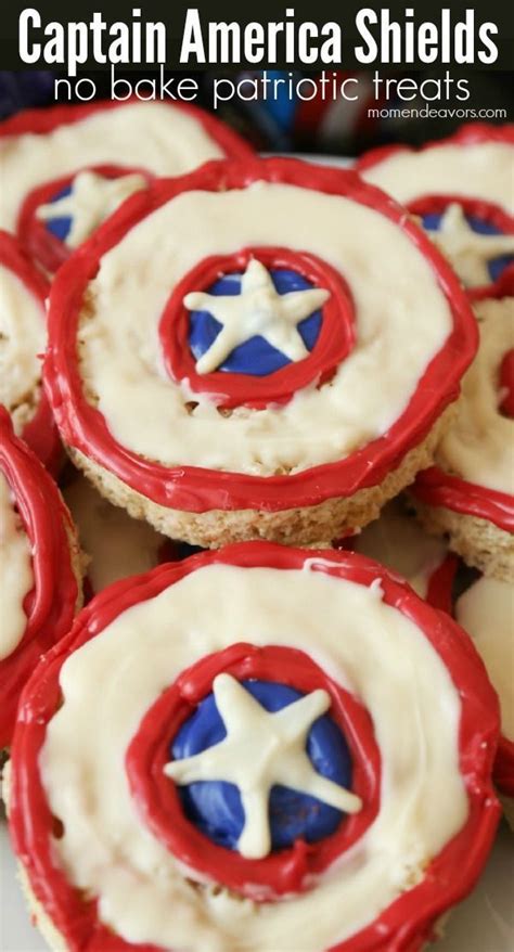 Captain America Shield Cookies With White Frosting On Top