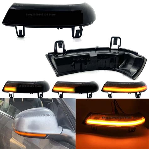 Smoked V Scroll Led Dynamic Turn Signal Light Side Mirror Flashing