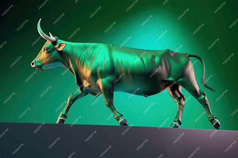 Premium AI Image | Green bull illustration green background stock ...