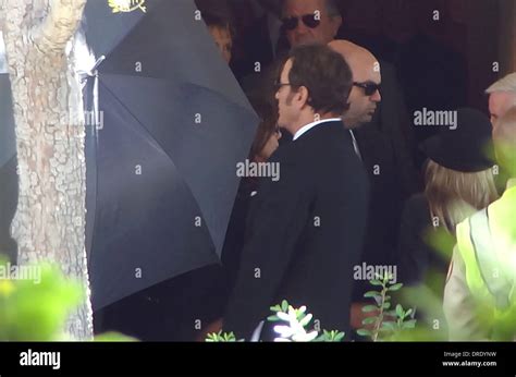 Frank Stallone leaving the funeral of Sage Stallone at St. Martin of ...