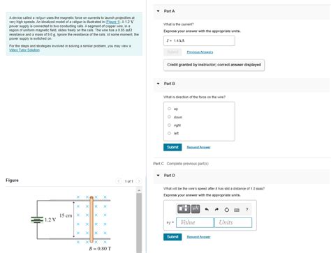 Solved Part A What Is The Current A Device Called A Railgun Chegg