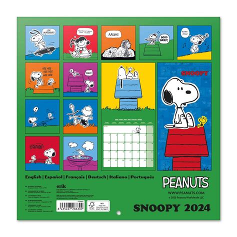 Calendario De Pared Snoopy Erikstore