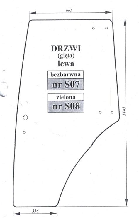 Szyba Lewa Drzwi Proxima Forterra Zetor 53369092 Zielona Centrum