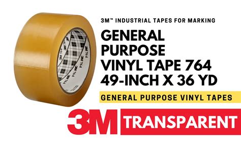 3M 764 Trans GP Vinyl Tape Transparent 49 In X 36 Yd