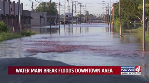 Water Main Break Floods Downtown Area