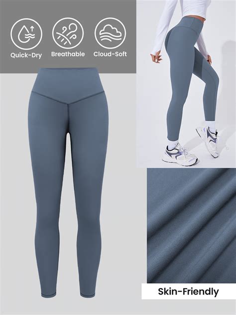 Shein Sport Lifespree Leggings Deportivos Unicolor De Cintura Ancha