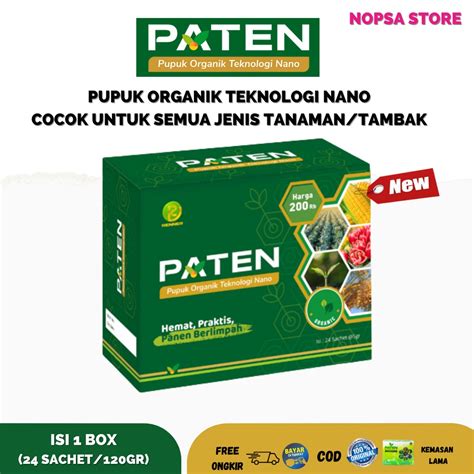 Jual Pupuk Paten Organik 1 Box Isi 24 Sachet Teknologi Nano Semua