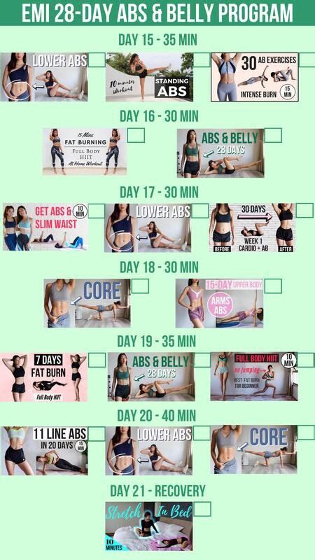 Emi Wong 28-Day Abs and Belly Program | Workout programs, Free workout ...