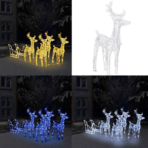 LED Rentier mit Schlitten Innen und Außen Weihnachtsdeko eBay Led