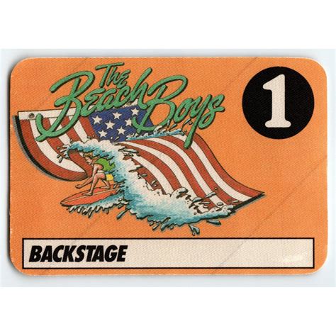 The Beach Boys Backstage Pass 1986 Pop Rock Surfer Flag Surfing Original Vintage