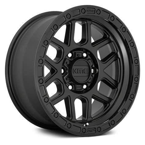 KMC KM544 MESA Wheels Satin Black With Gloss Black Lip Rims