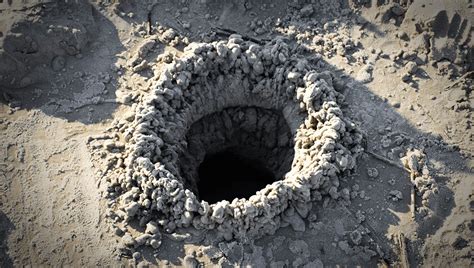mysterious hole  beach thought   cosmic event  obvious