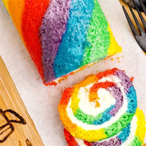 Rainbow Roll Cake Pass The Dessert