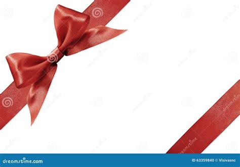 Red Satin Ribbon Bow Isolated On White Background Stock Photo Image