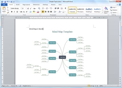 Editable Mind Map Template Microsoft Word