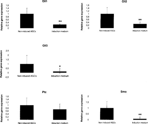 Relative gene expression of Sonic Hedgehog signaling pathway in hASCs ...