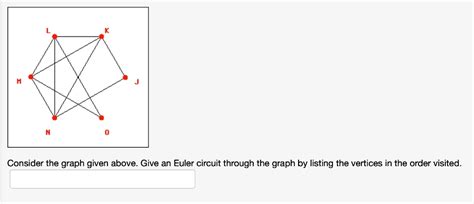 SOLVED Consider The Graph Given Above Give An Euler Circuit Through