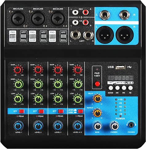 Alpowl Mezclador De Audio Profesional Sistema De Consola De Placa De