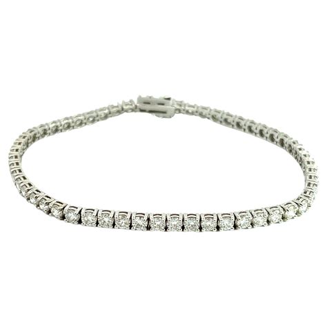 6 51ctw Diamond 14k White Gold Tennis Bracelet For Sale At 1stdibs