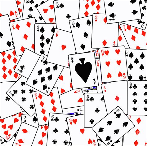 Random Playing Card Background Digital Art by Bigalbaloo Stock