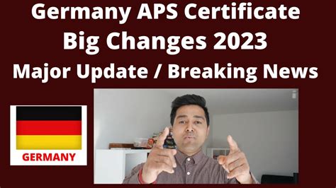 GERMAN APS CERTIFICATE BIG CHANGES IN GERMANY APS MAJOR UPDATE BIG