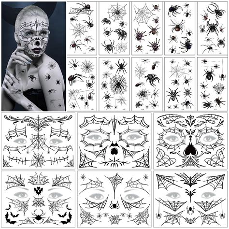 Bl Tter Halloween Gesicht Tattoos Spinnen Halloween Spinnen Tattoos