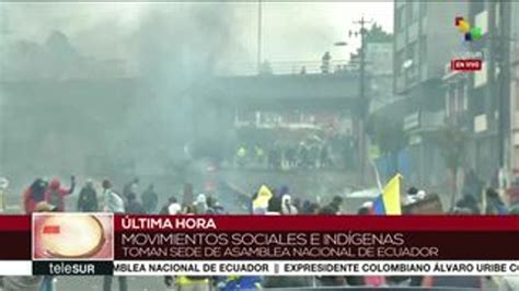 Ecuador Movimientos Indígenas Toman Sede De Asamblea Nacional Vídeo