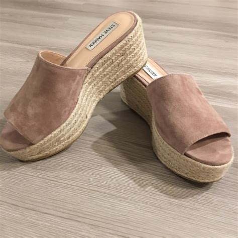 Steve Madden Nude Suede Platform Espadrille Gem